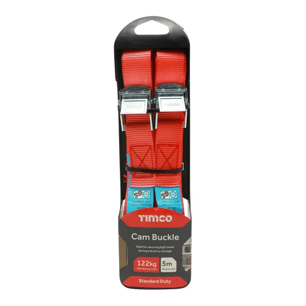 5m X 25mm Standard Cam Buckle 2pk